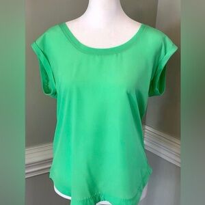 J. Crew Kelly Green Capped Sleeve Relaxed Blouse